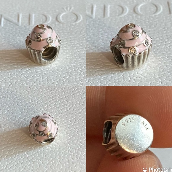 Retired Pandora Snake Bracelet w/ 5 Pandora charms (2 safety clips stoppers) EUC - Picture 9 of 15